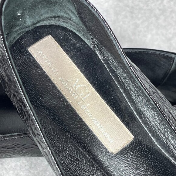 AGL Loafers Womens 11 US Black Patent‎ Leather Pointed Toe Shoe Flats Business - Picture 9 of 16